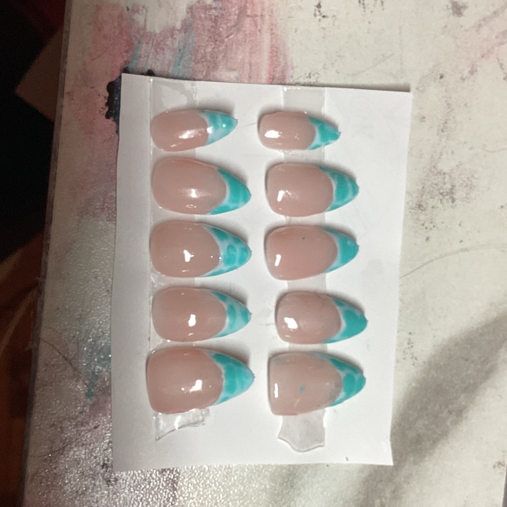 Crocodile print French tips with a press ons